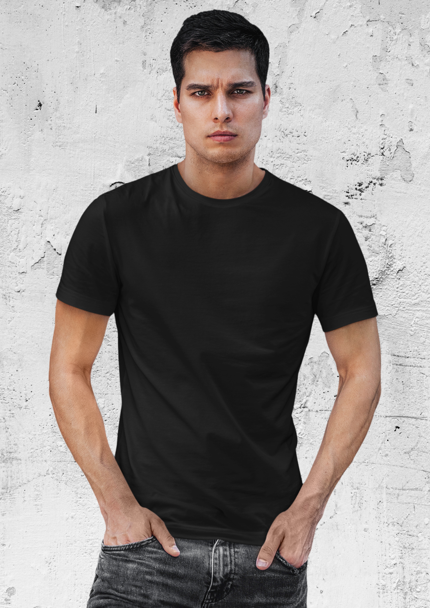 Men's 100% Cotton Premium Round Neck Tshirts - Black