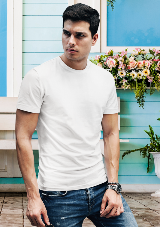 Elevate Your Wardrobe with 100% Cotton Men's Premium Round Neck T-Shirts. Discover Comfort and Style Combined. Perfect for Everyday Wear. Shop Now